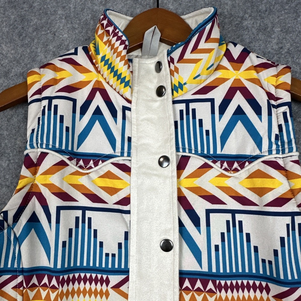 Powder River Outfitters Vest Womens M Insulated Aztec Southwestern Full Zip Snap